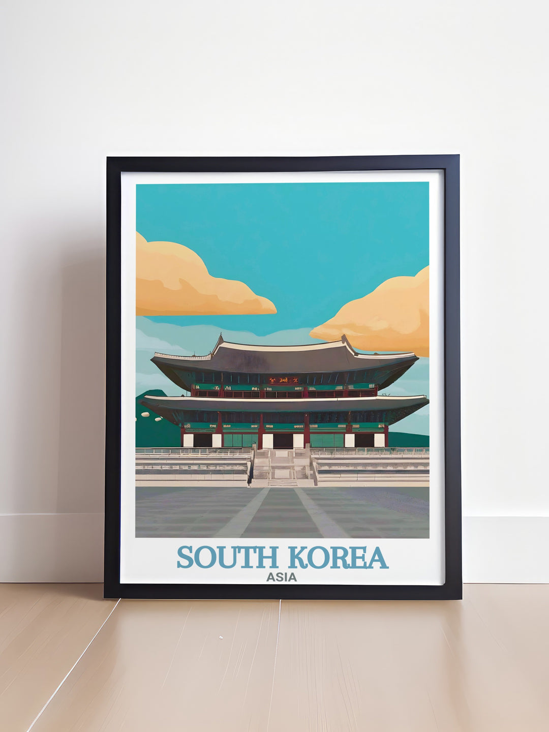 Elegant Gyeongbokgung Palace framed prints showcasing the intricate details and vibrant colors of Seoul South Korea ideal for adding sophistication to your home decor