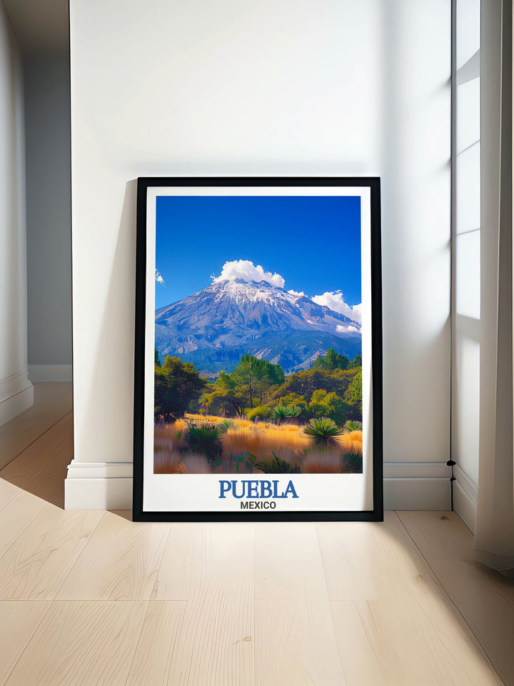 Puebla Print showcasing vibrant Mexican city scenes and historic architecture La Malinche Modern Prints capturing the beauty of a dormant volcano perfect for adding cultural and natural elements to your home decor ideal for personalized gifts and elegant wall art