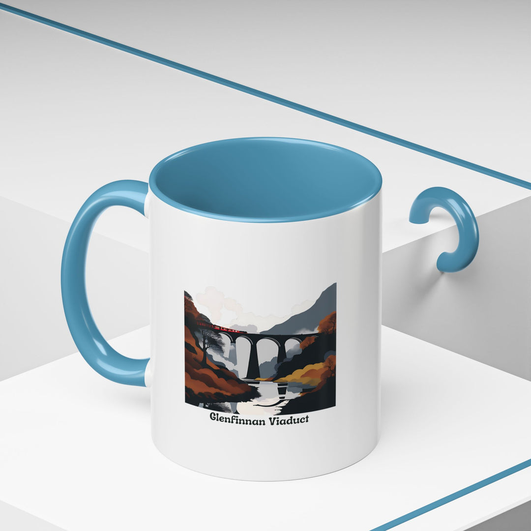 Celebrate Scotland with this Glenfinnan Viaduct mug. Featuring vibrant designs, it is perfect for Highland enthusiasts. Dishwasher and microwave safe, it offers both beauty and functionality for everyday use.