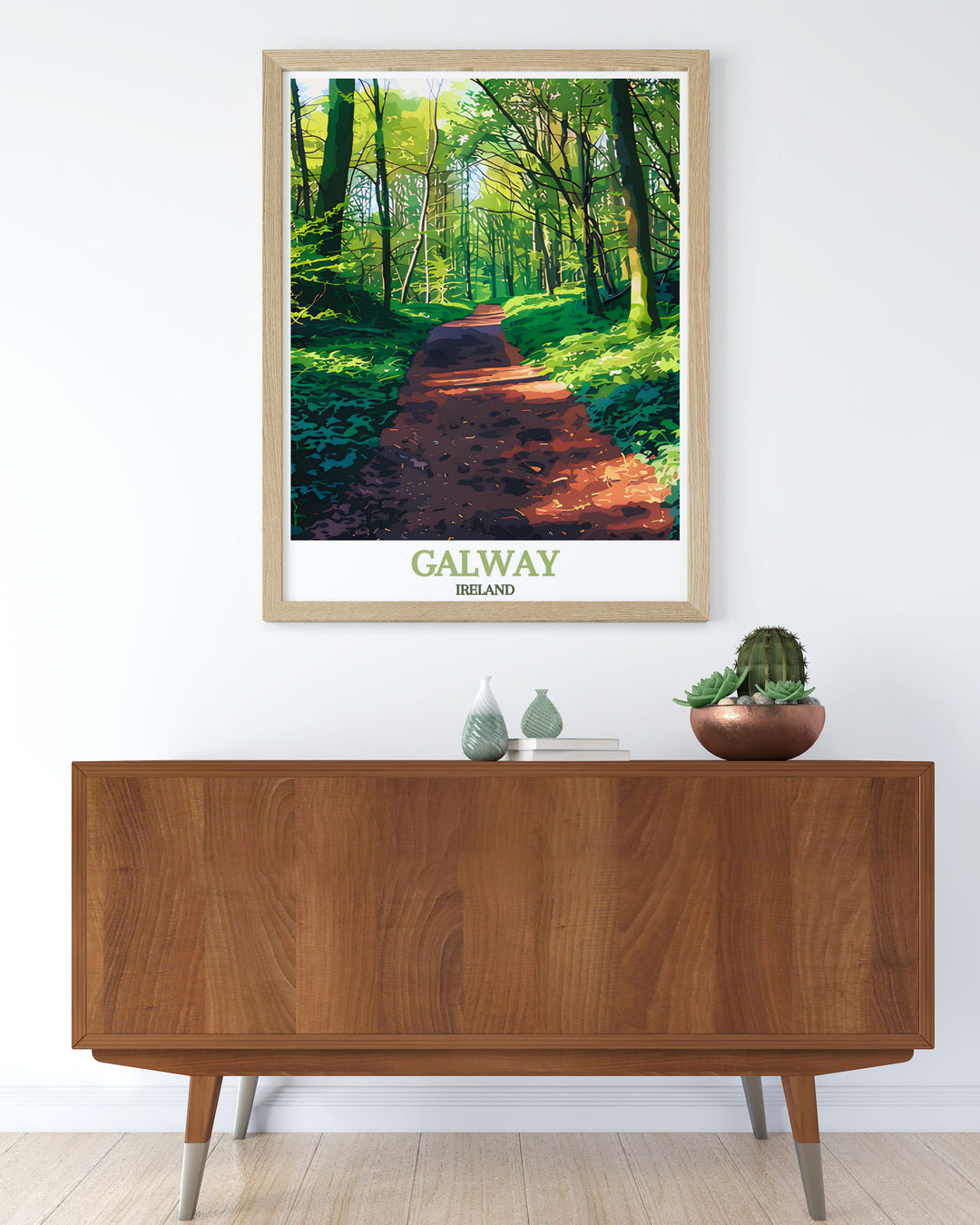 The elegance of Galways city map paired with the natural beauty of Merlin Woods is captured in this striking Art Print. The black and white design adds a timeless appeal, making it a perfect piece for both modern and traditional interiors.