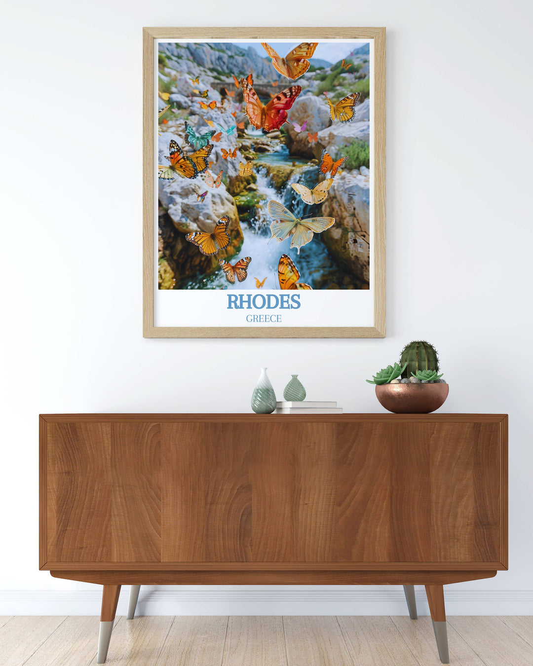 Valley of the Butterflies Petaloudes Framed Prints present a beautiful representation of Rhodes Greeces natural splendor. This modern decor piece adds sophistication to your living space and makes an exceptional gift for art and nature enthusiasts.