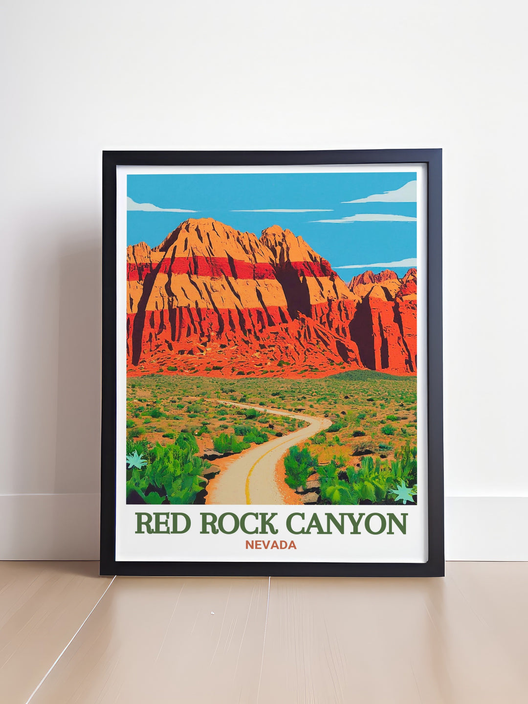 Red Rock art and Red Rock Escarpment modern prints offering an elegant home decor option that brings the dramatic rock formations of Nevadas desert into your living room or bedroom with stunning visuals.