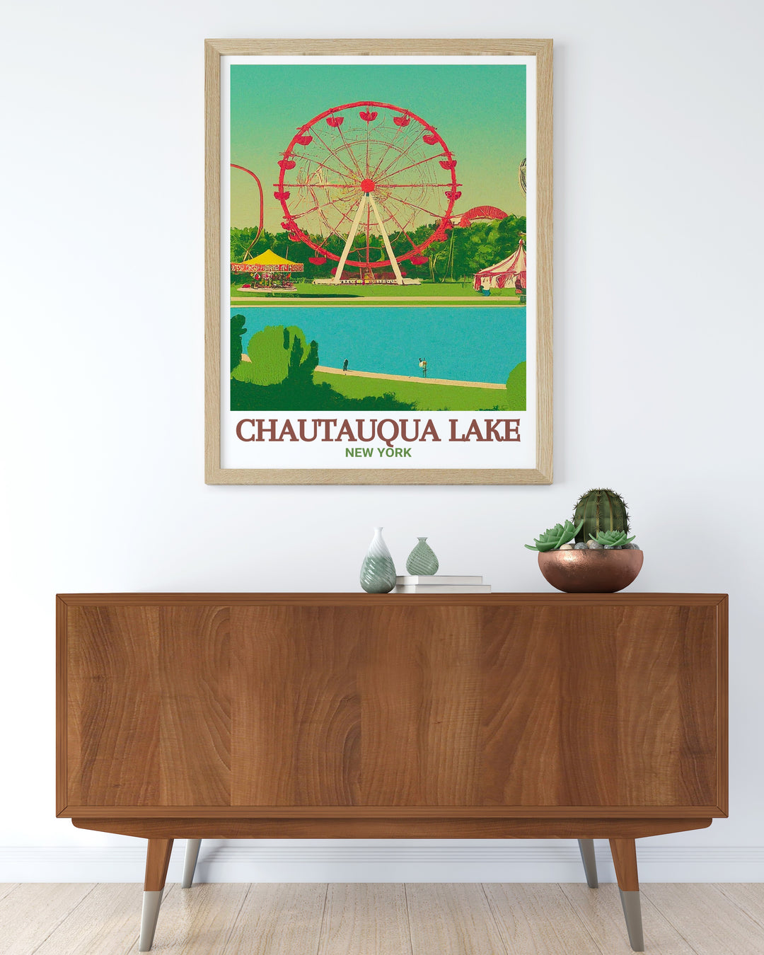 Celebrate the vintage charm of Midway State Park with this detailed canvas art, featuring the historic amusement park along the shores of Chautauqua Lake. A nostalgic addition to your home decor.