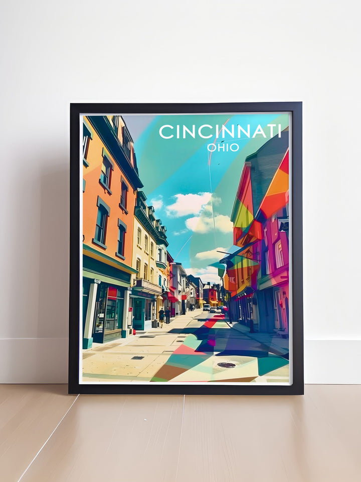 This Findlay Market vintage poster transports you back to 19th century Cincinnati with its detailed design and nostalgic feel. The artwork is perfect for anyone looking for a classic Ohio gift or a standout piece of wall décor in their home.