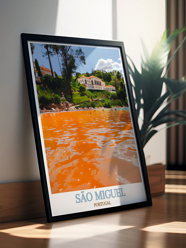 This beautiful art print of São Miguel captures the lush, expansive Terra Nostra Park, featuring over 2,000 different species of trees and plants, perfect for adding natural beauty to your decor.