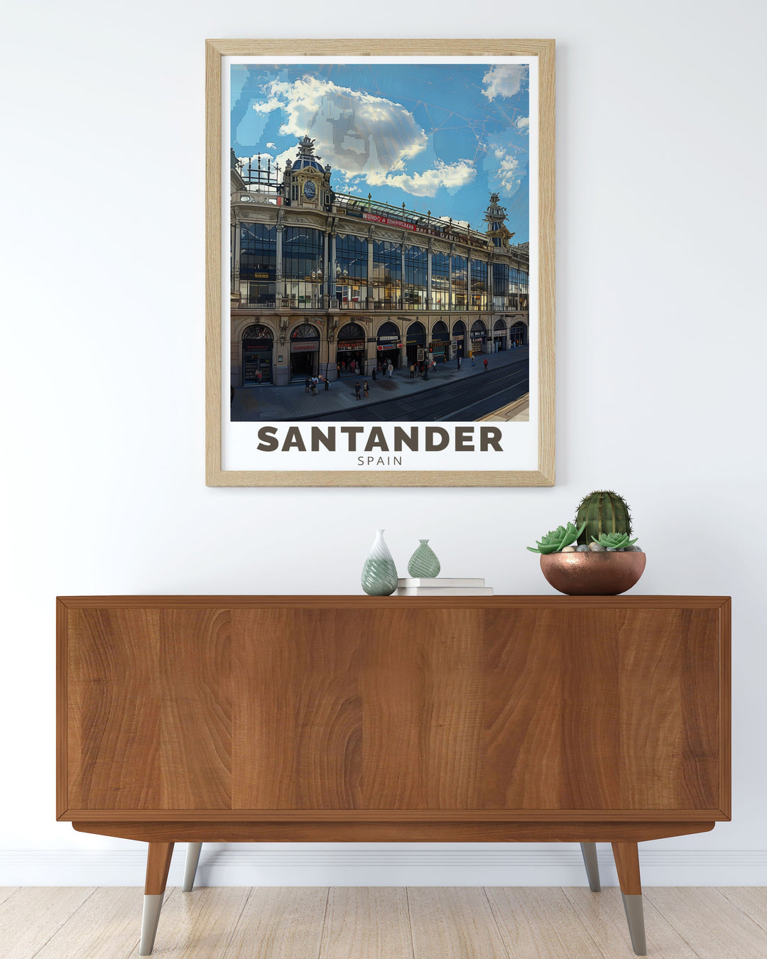 Spain wall decor featuring the Mercado de la Esperanza in Santander brings a rich cultural scene to your space with vibrant details that highlight the markets architectural beauty and make for a perfect addition to any room.