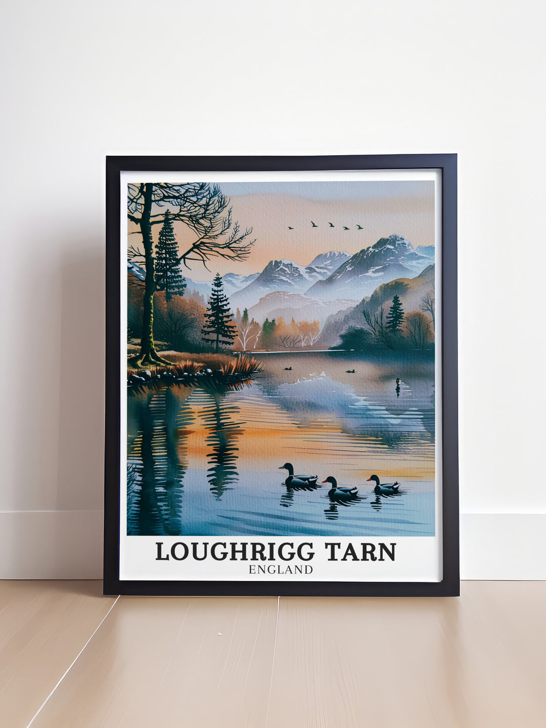 Lake District National Park wall art showcasing the vibrant landscapes and serene waters of Loughrigg Tarn. These art pieces are a beautiful addition to home decor, offering a visual escape to the tranquil beauty of Lake District National Park. Ideal for nature lovers, these prints bring the charm of Europe into your living space.