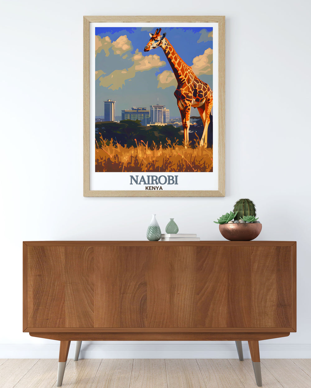 Beautiful Nairobi poster capturing the essence of Kenyas capital city from bustling markets to serene parks including elegant art pieces from Nairobi National Park perfect for modern home decor