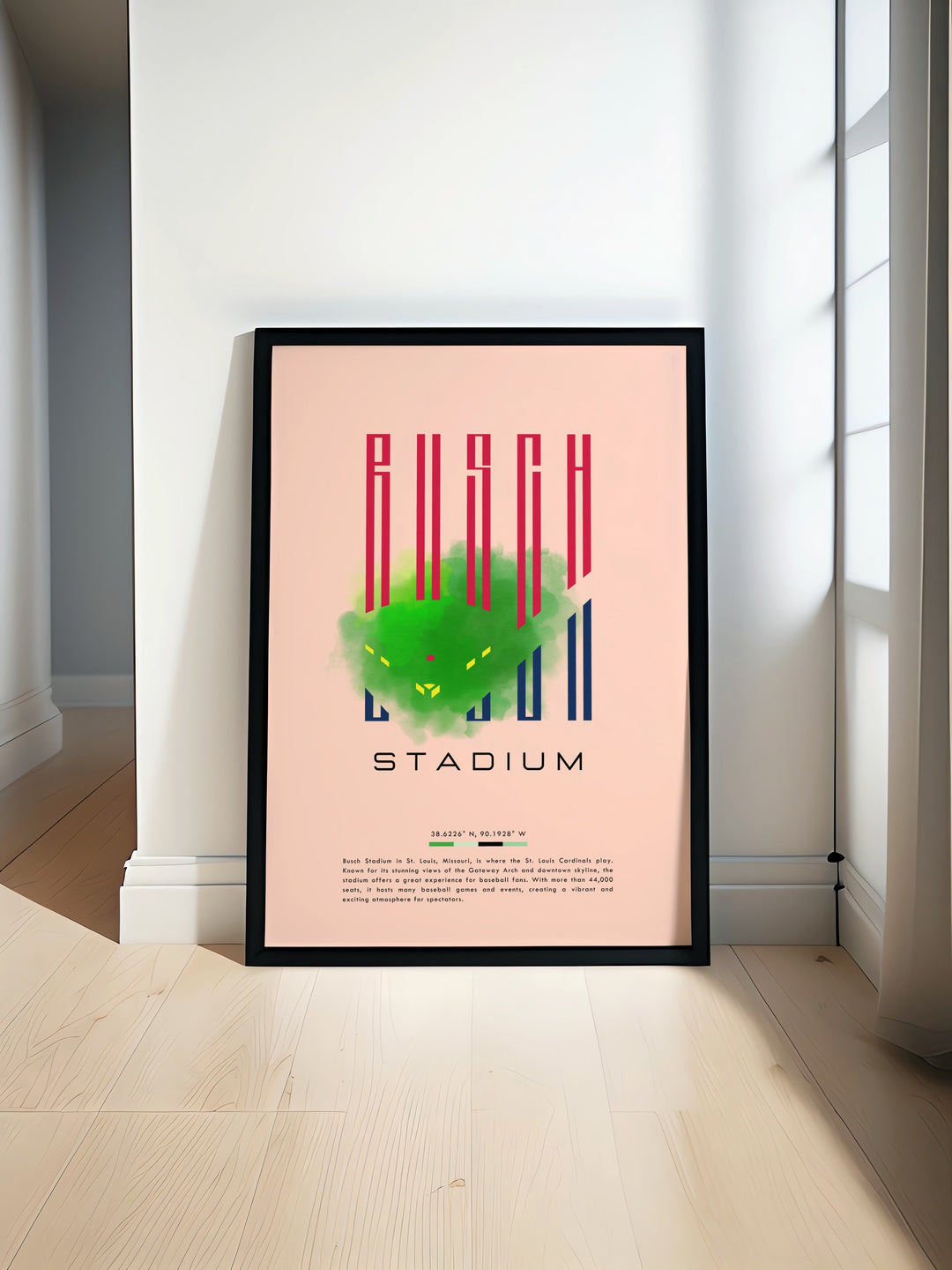 Unique STL Cardinals Poster featuring Busch Stadium in a minimalist design perfect for sports bedroom art and office wall art this digital download offers a stylish addition to STL room decor and is a great gift for any baseball fan