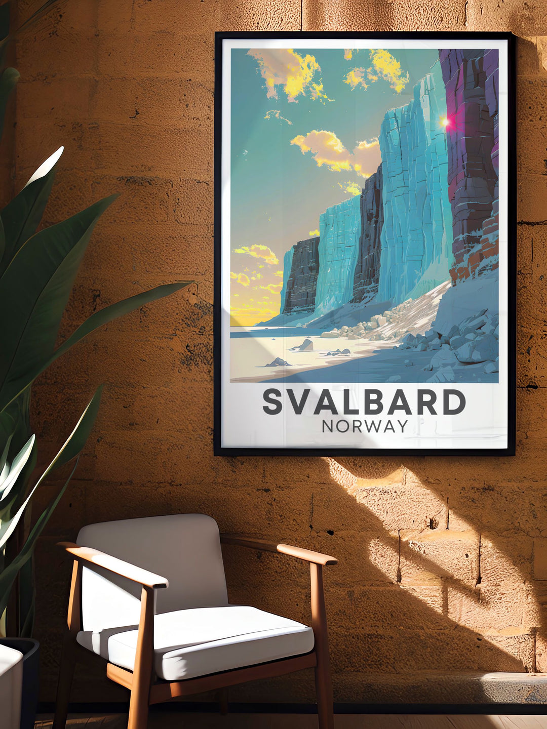 Transform your home decor with this breathtaking Nordenskiold Glacier Svalbard poster. A stunning travel poster print perfect for any living room or office.