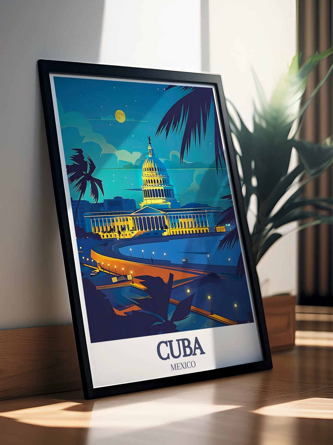 Bring the vibrant energy of Cuba into your home with this wall poster featuring Havanas El Capitolio. This travel inspired artwork captures the spirit of Havanas rich culture and history, ideal for anyone with a love for Cuban landmarks.