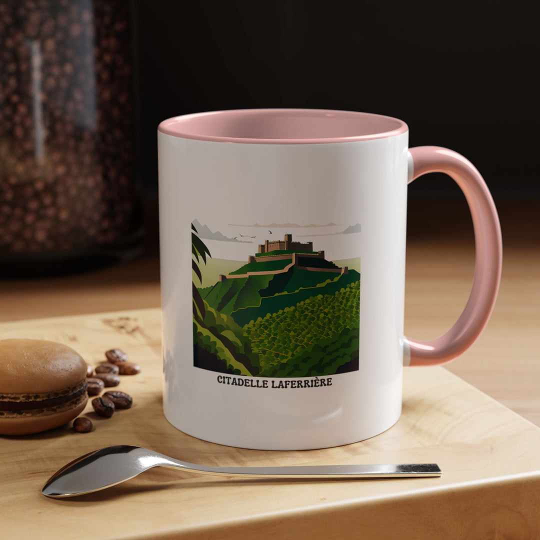 The Laferriere Citadel Haiti mug captures the grandeur of Haiti’s historic Citadel. Perfect for any hot beverage, this durable ceramic mug is both microwave-safe and dishwasher-safe, making it an ideal gift or personal use item.