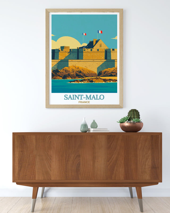 Celebrate the elegance of French architecture with our France travel art featuring the iconic Fort National in Saint Malo