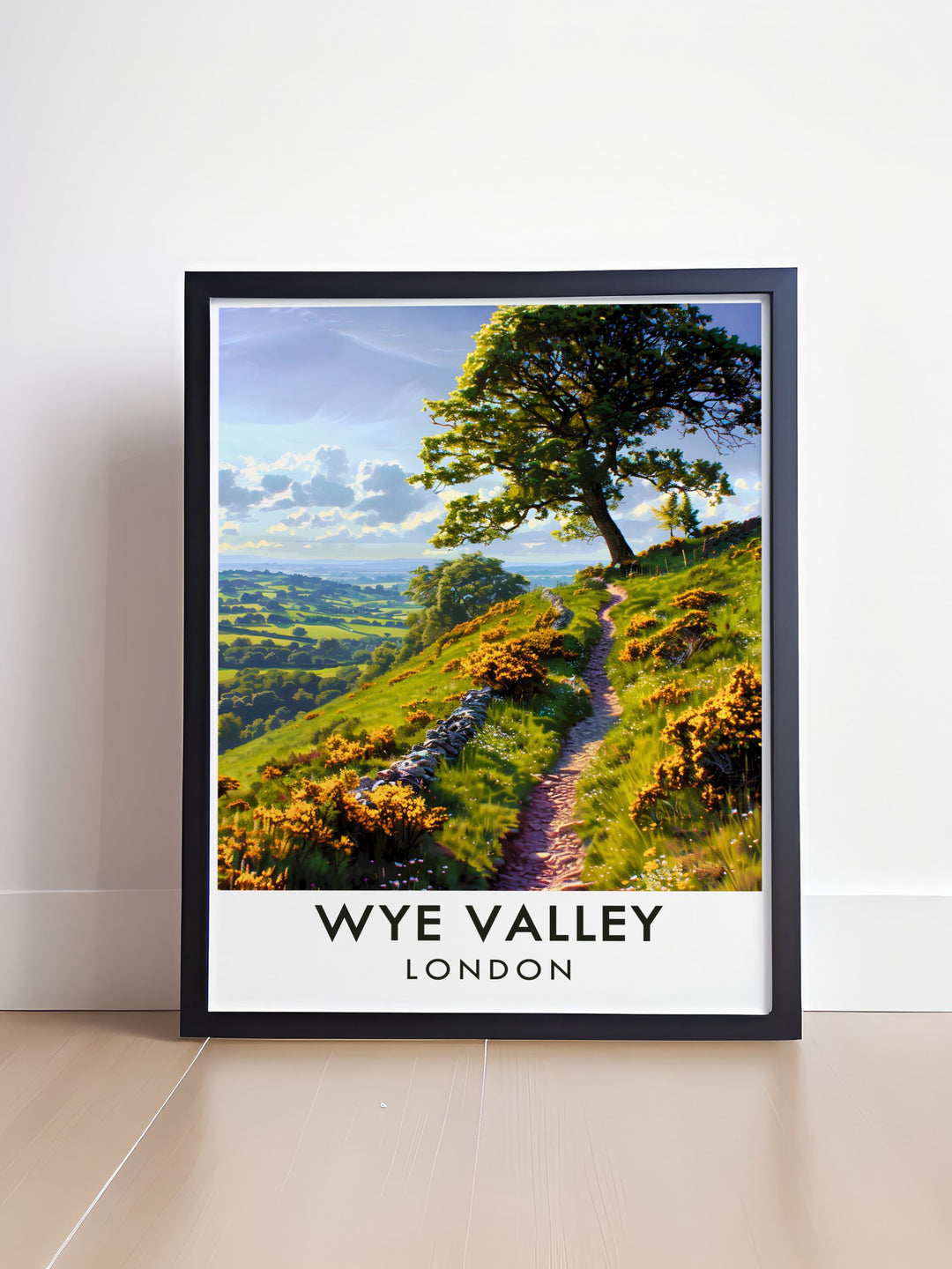 Beautiful landscape print of Wye Valley with Offas Dyke Path in the foreground an ideal piece for your home decor collection or as a thoughtful gift for travelers and history lovers