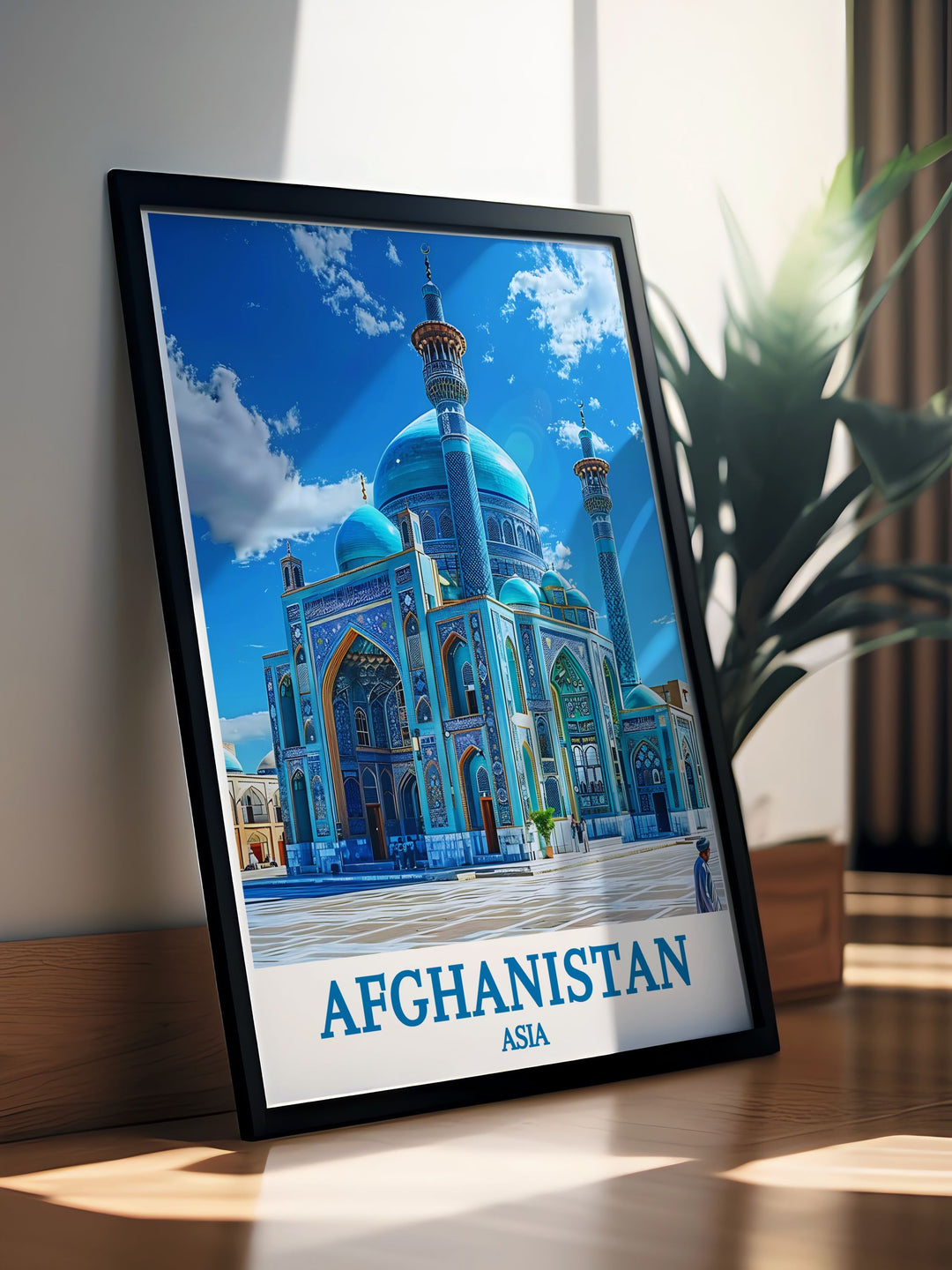 This Afghanistan Map and Street Map Art Print featuring The Blue Mosque Mazar e Sharif makes a meaningful and unique gift perfect for celebrating birthdays anniversaries and other special occasions
