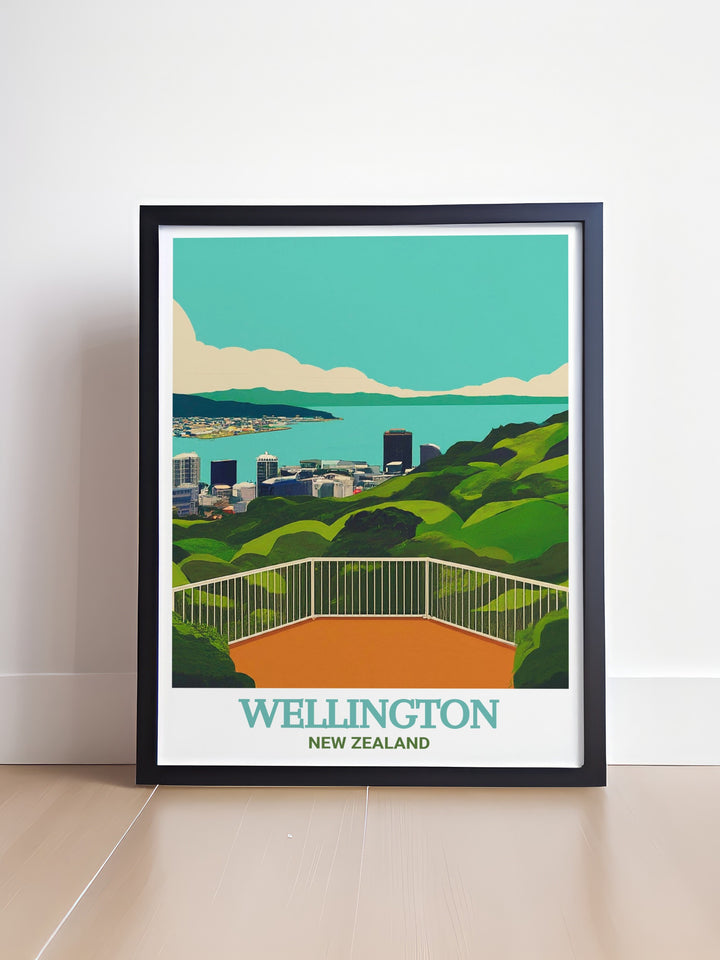 Canvas art of Wellingtons Mount Victoria Lookout offering a striking view of the city below. This New Zealand wall art adds a touch of adventure and elegance to any room, ideal for travel enthusiasts and nature lovers alike.