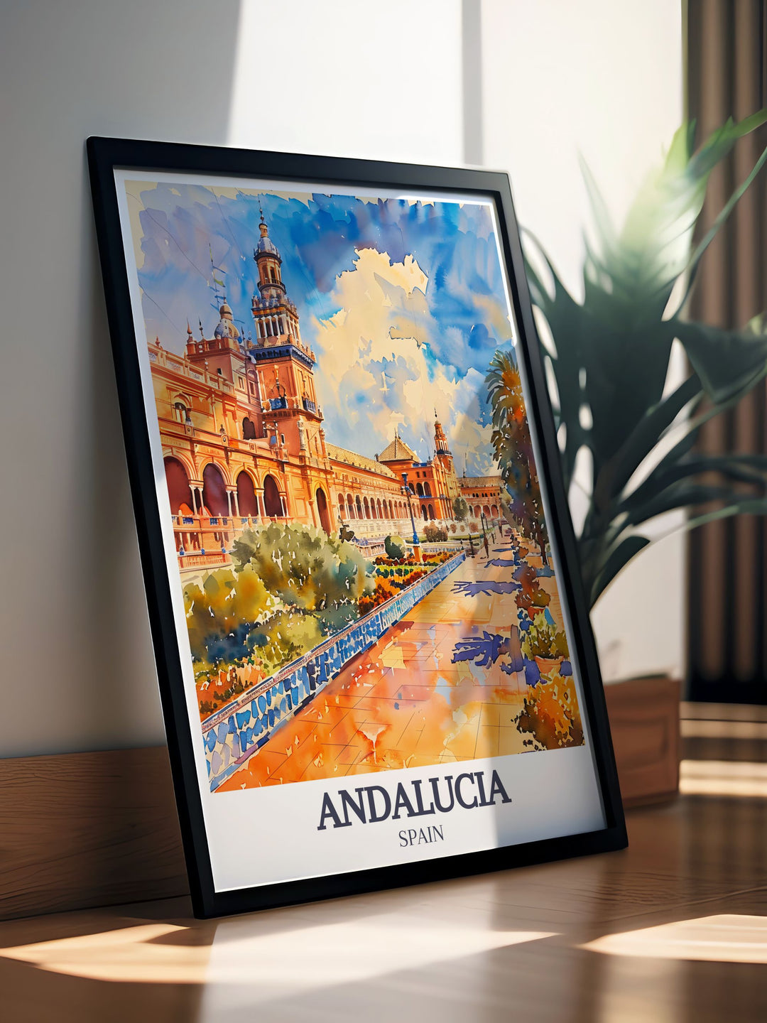 Highlighting the serene elegance of the Ambassadors Hall, this poster showcases the rich history and architectural beauty of the Alcazar of Seville, making it a perfect addition for those who appreciate historical art.