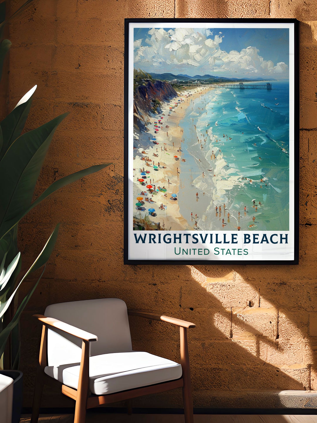 Celebrate the coastal elegance of Wrightsville Beach with this vintage poster. Featuring the stunning shoreline and vibrant community, this artwork evokes the timeless appeal of North Carolinas iconic beach destination, making it a standout piece for your home or office.