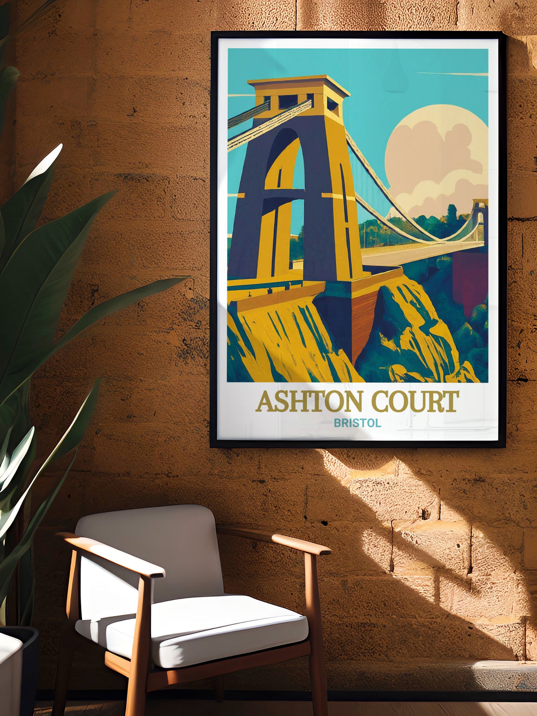 The Clifton Suspension Bridge Modern Decor and Ashton Court Mountain Biking Travel Poster make a perfect pair for those who love both outdoor adventure and iconic landmarks. This artwork adds a vibrant and sophisticated touch to your home.