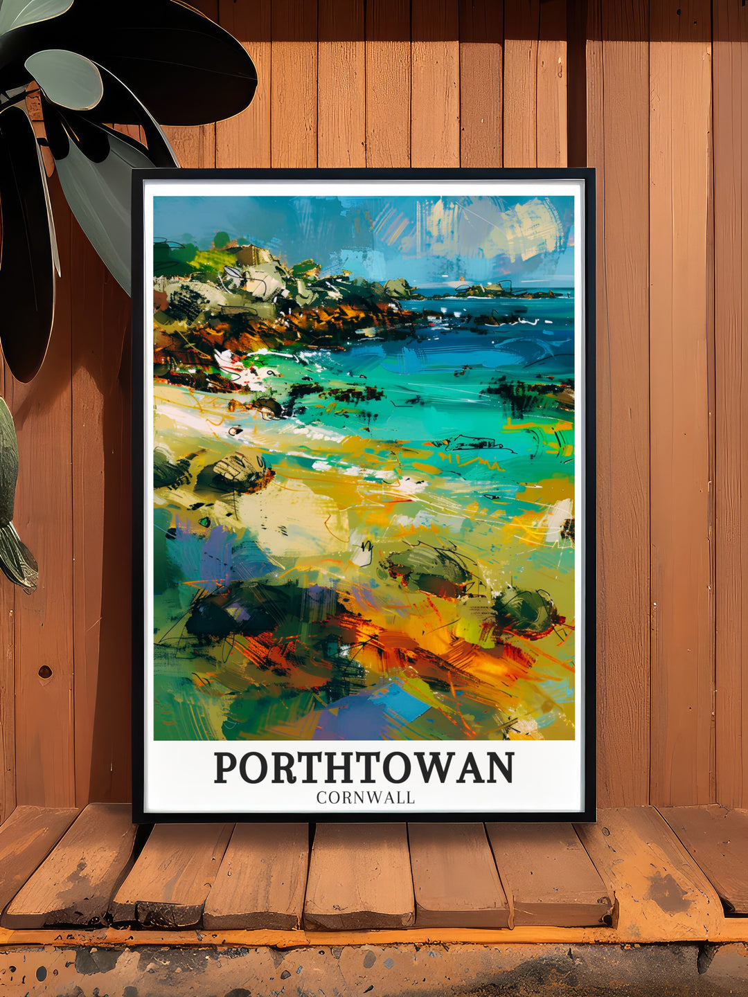 Vivid Portreath artwork capturing the historic charm of the village and the dramatic scenery of Porthtowan Beach. The detailed print offers a glimpse into the heart of Cornwalls coastal attractions, perfect for adding a touch of Englands natural beauty to any room