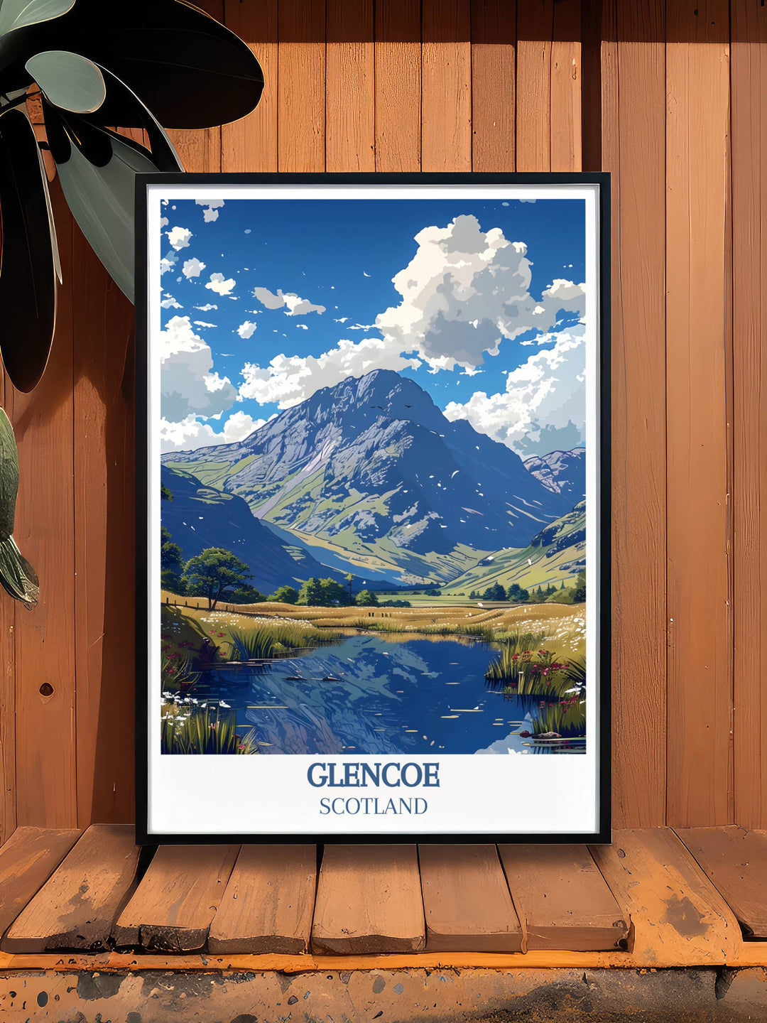 Lochan na h Achlaise Wall Art brings the tranquil beauty of Glencoe Scotland into your home a perfect addition to your home living decor timeless travel prints that celebrate the serene landscapes of Scotland ideal for any room in your house