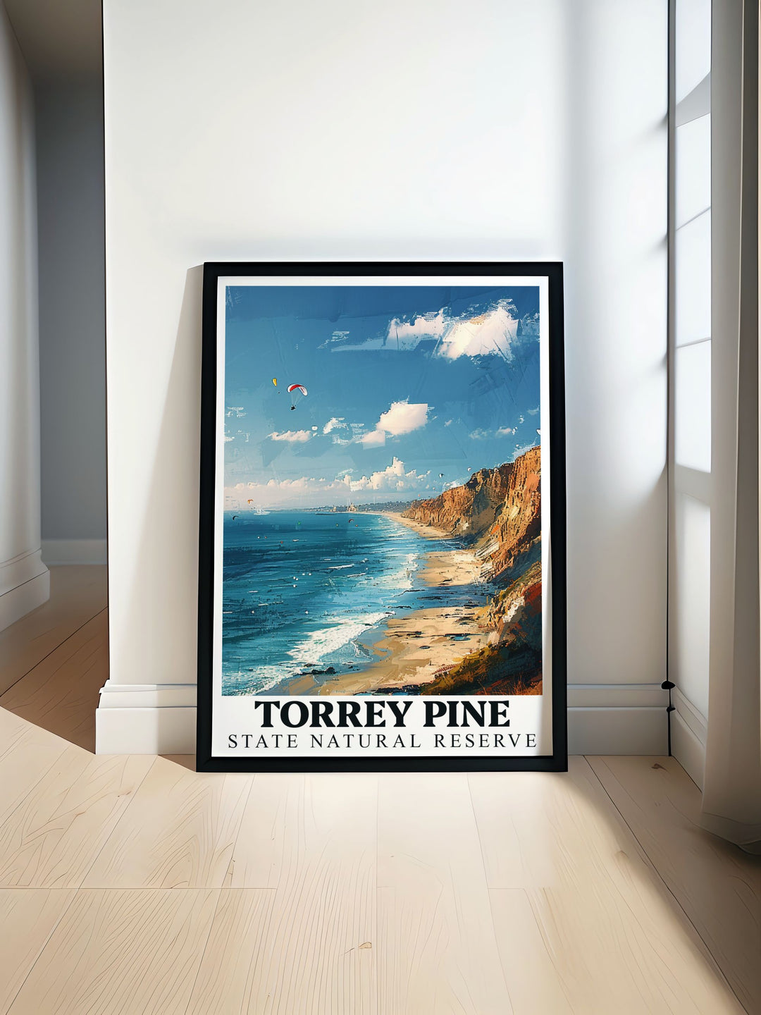 Colorful Torrey Pines print capturing the beauty of the beach perfect for living room decor and unique gifts like anniversary and birthday presents