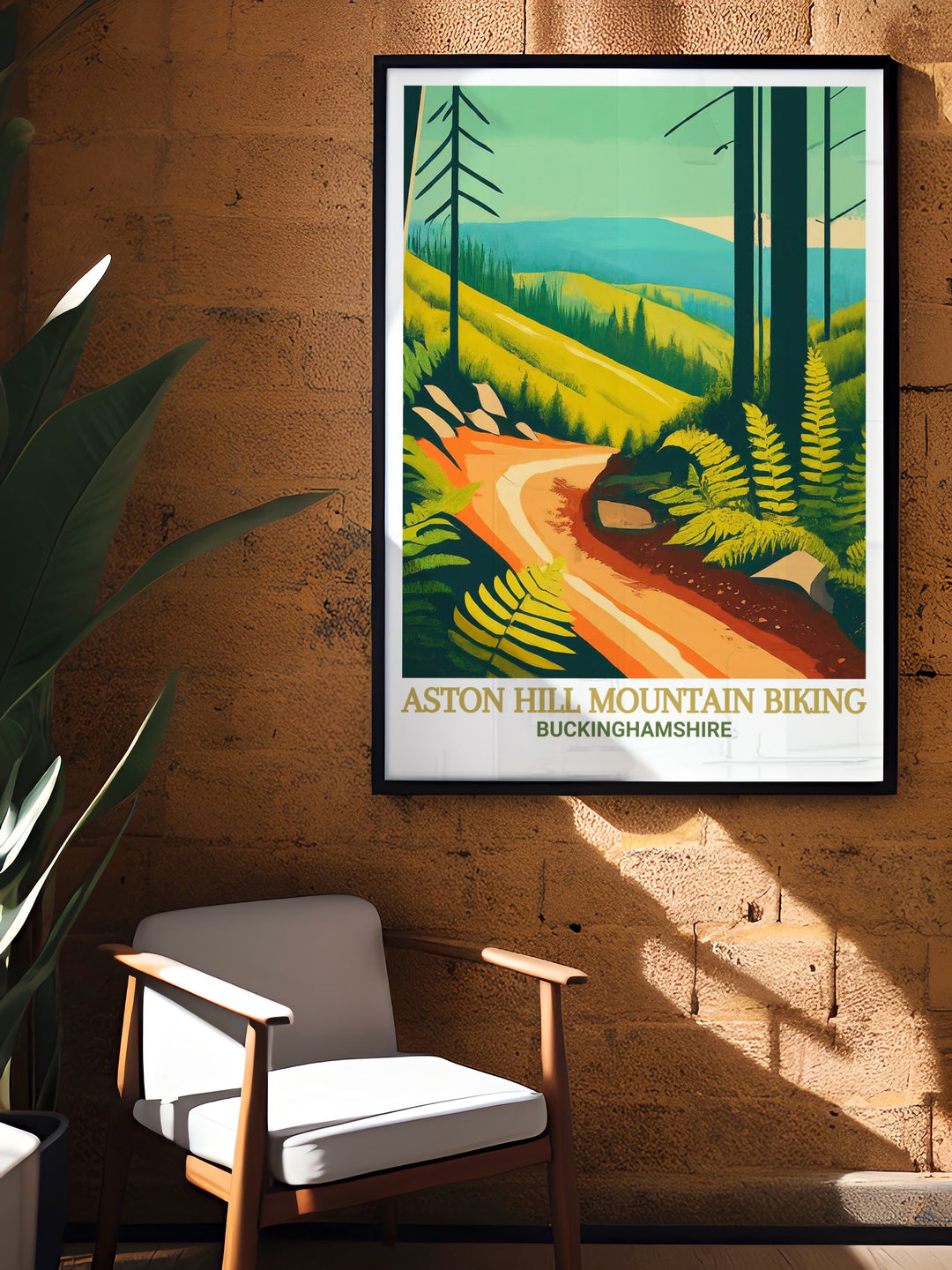 Mountain Biking Art featuring Aston Hill MTB and Black Run ideal for those who love the rush of the trail Wendover Poster and Chiltern Hills AONB are captured in this striking Mountain Bike Print perfect for modern home decor and wall art