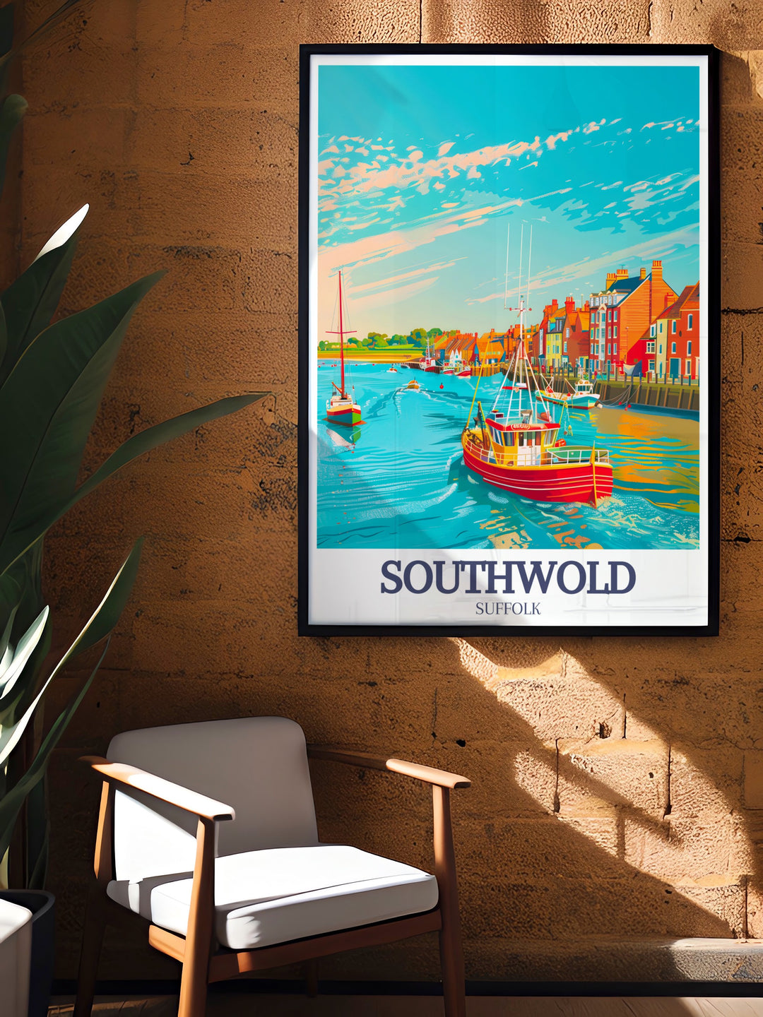 Bucket List Prints featuring the iconic Southwold Lighthouse and North Sea Southwold Harbor. A must have for anyone who dreams of visiting Southwold or loves coastal art. Ideal for home decor and gifts.