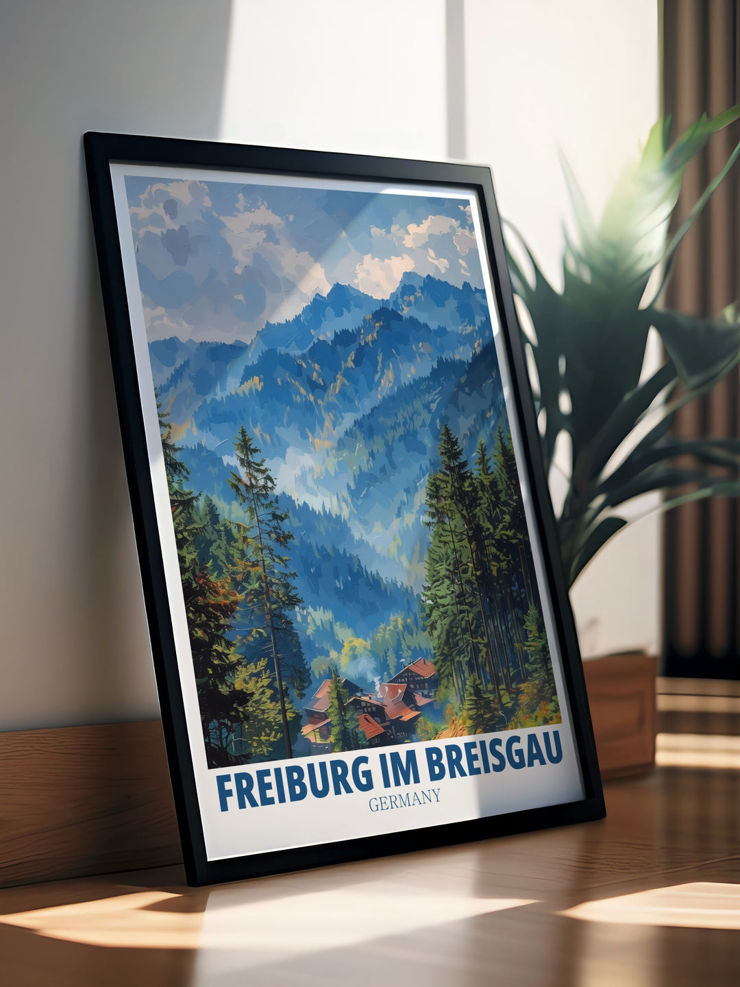 This Freiburg Im Breisgau artwork captures the tranquil charm of the Black Forest ideal for those seeking Germany wall art that combines nature history and elegance in a single stunning piece.