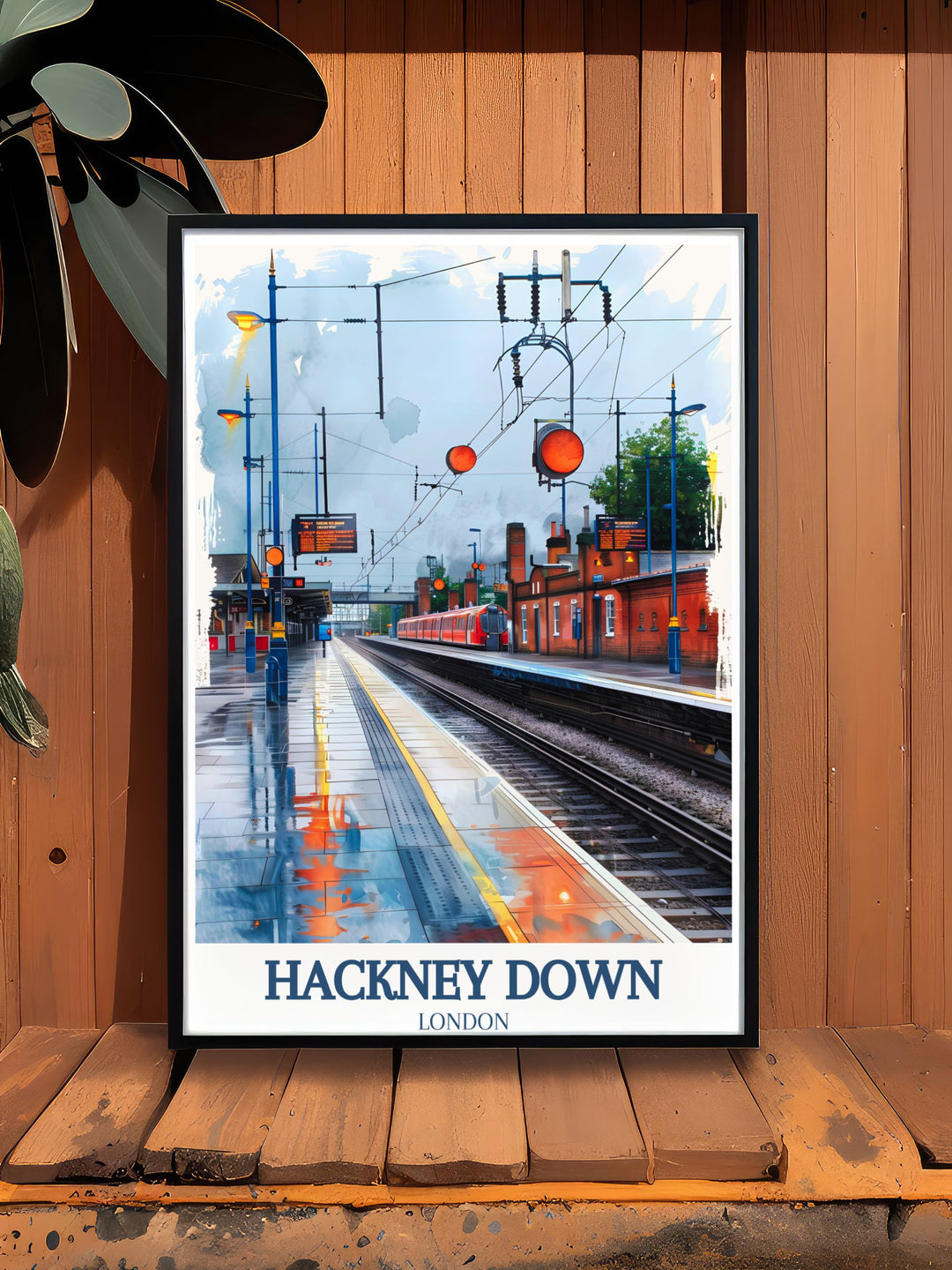 Highlighting the vibrant community life around Hackney Downs Station, this travel poster captures the dynamic spirit and historical significance of this East London area.