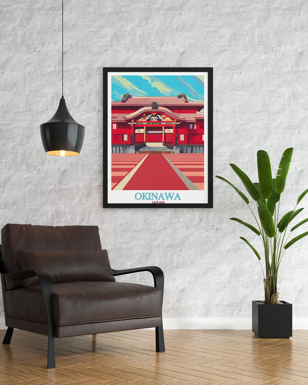 Beautiful Shuri Castle artwork highlighting the architectural beauty and cultural significance of this historical site ideal for anyone looking to enhance their space with stunning Okinawa wall art