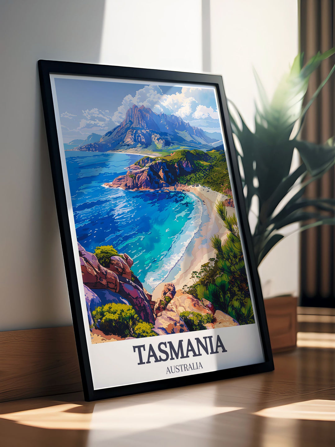 Looking for a unique Australia souvenir Our Wineglass Bay Hazards Range modern art prints make an ideal gift for nature lovers and art enthusiasts. Celebrate the beauty of Tasmania with these elegant home decor pieces.