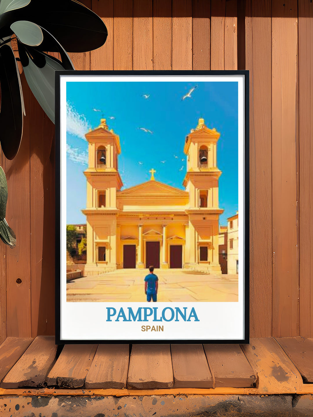 Enhance your home decor with this beautiful Pamplona Artwork featuring the historic Pamplona Cathedral. The intricate details and rich colors of this Spain wall art piece make it a stunning addition to any room adding cultural depth and elegance to your living space.