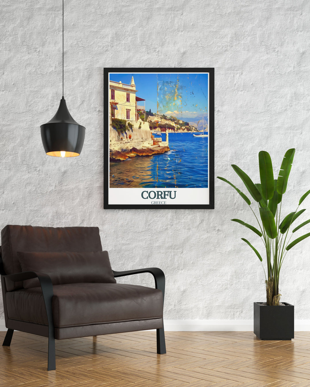 Old fortress of Corfu Ionian Sea artwork highlighting the historical significance and natural beauty of Corfu Greece Island a perfect addition to any art collection or home decor that seeks to capture the essence of Corfu Greek art and the tranquility of the Mediterranean