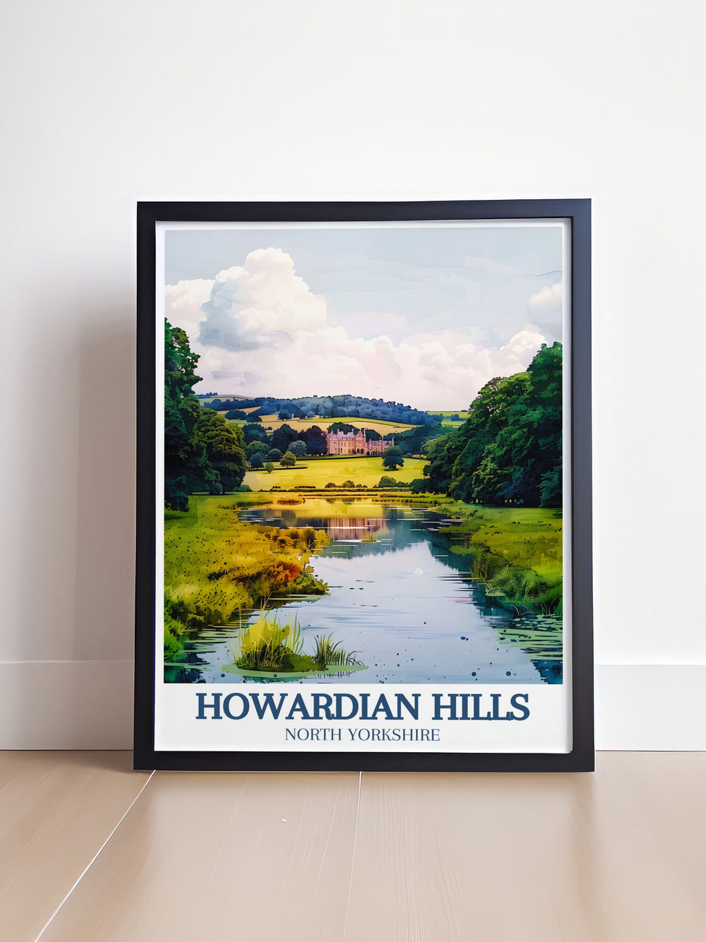 Home decor featuring Castle Howard, showcasing its majestic architecture and expansive gardens. This print is ideal for those who appreciate historical grandeur and want to bring a touch of English elegance into their living space.