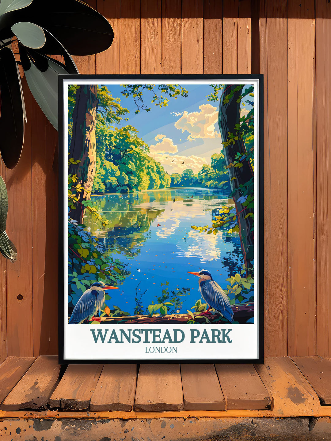 Elegant Wanstead Park prints capturing the parks tranquil beauty and vibrant greenery. These prints make wonderful additions to any nature themed home decor collection and are perfect for gifts