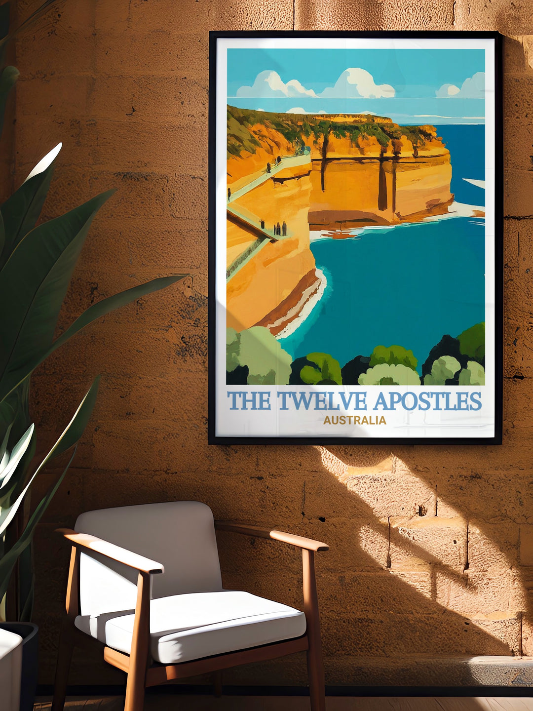 The Twelve Apostles and Gibson Steps artwork serving as the perfect wall decor solution for various interior styles from minimalist to traditional