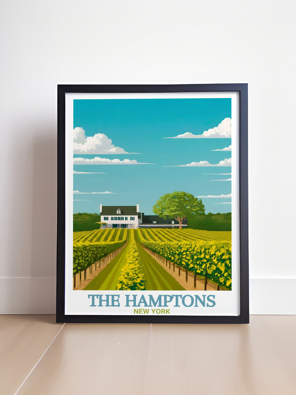 This Hamptons poster print, complete with Montauk Point Lighthouse, brings the elegance of New Yorks famous coastal regions into your home. The travel prints inviting color palette and timeless design make it perfect for home décor or as a personalized gift for any occasion.