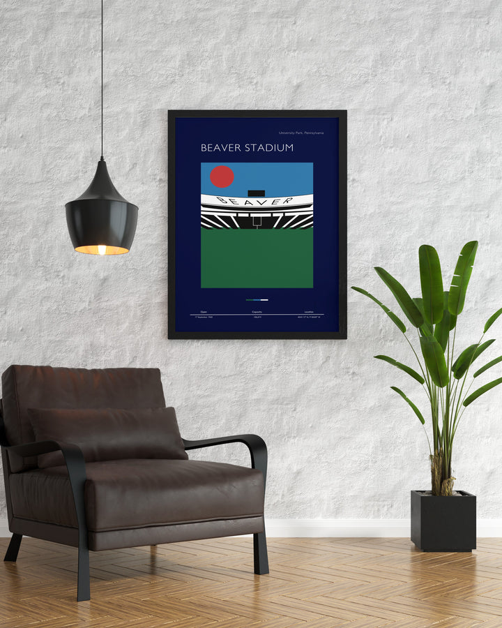 Beaver Stadium art print a stunning piece of Penn State Football memorabilia that brings the excitement of game day into your home perfect for gifts for college football fans and elegant home decor