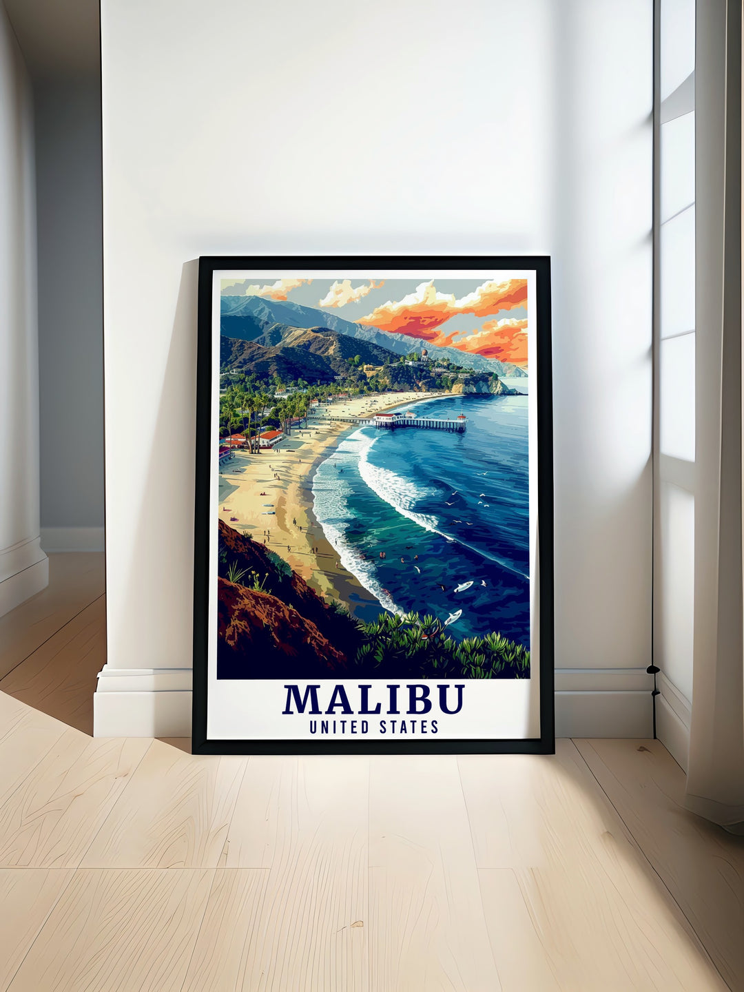 This framed art print of Malibu Lagoon State Beach captures the vibrant beauty of Californias coast. Perfect for gifting or decorating, it features detailed artwork that brings the natural scenery of Malibu to life.