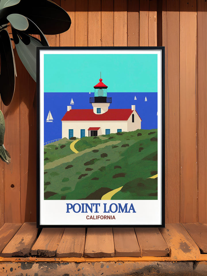 Capture the essence of San Diegos Point Loma with this elegant Old Point Loma Lighthouse modern art perfect for adding a sophisticated touch to your home decor whether as a San Diego gift or a personal keepsake this artwork is sure to impress and inspire