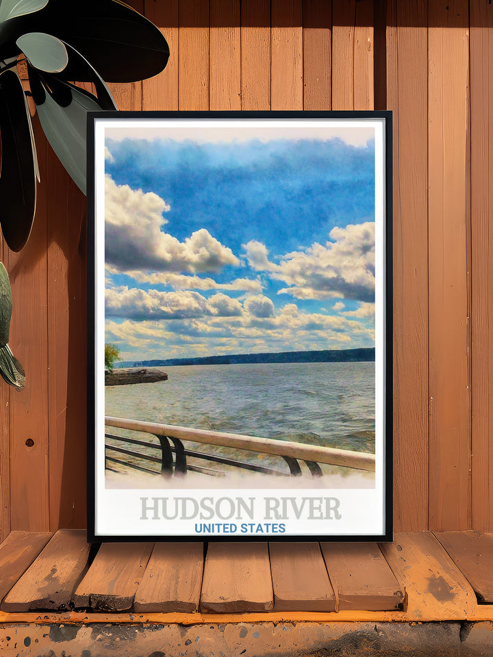 Featuring the calm flow of the Hudson River and the scenic Hudson River Waterfront Walkway, this canvas art is perfect for any space. Ideal for anyone who loves New York and its picturesque landscapes.