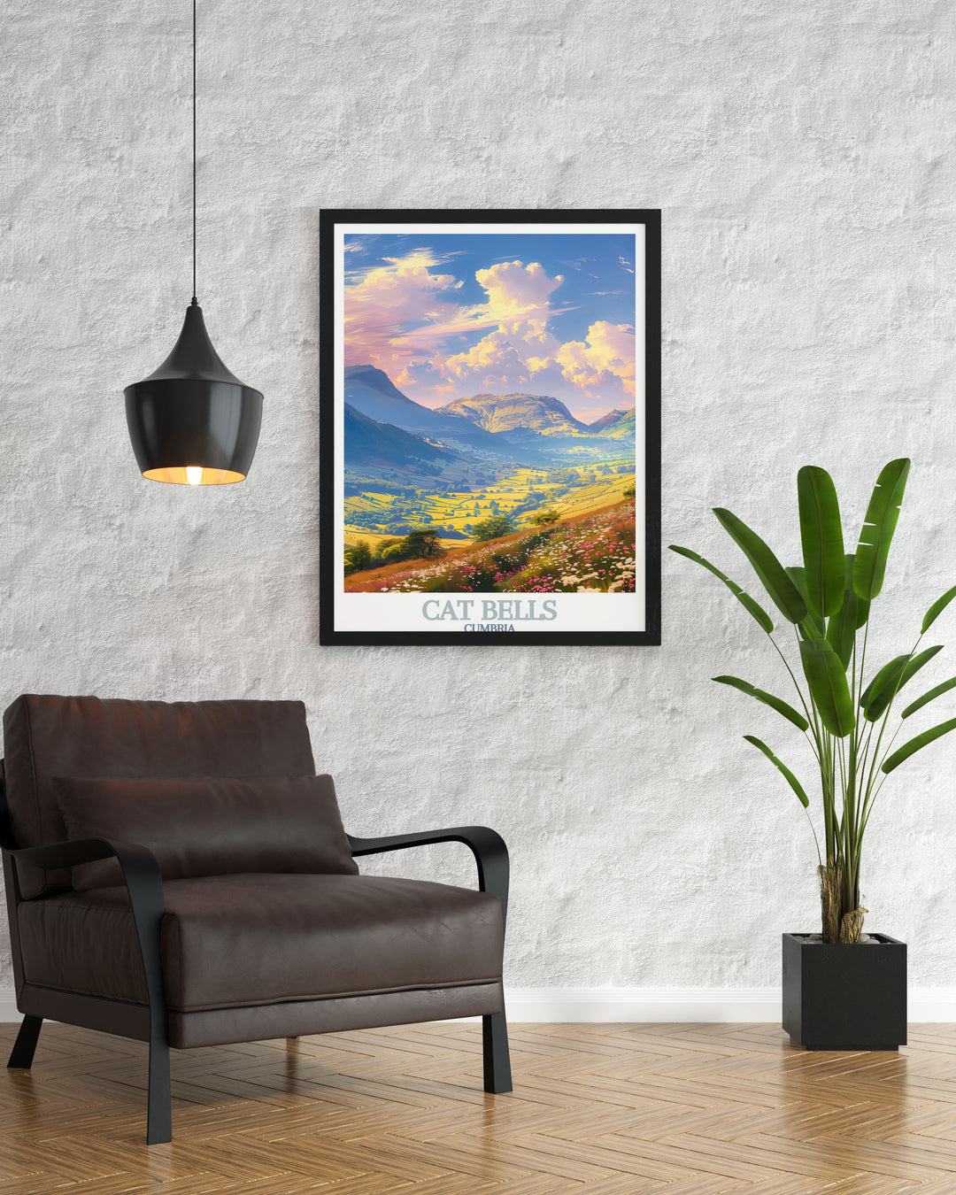 Enhance your home living decor with our Newlands Valley vintage print this nature inspired artwork showcases the tranquil beauty of the Lake District perfect for wall art and gifts for hikers and those who appreciate natural beauty.