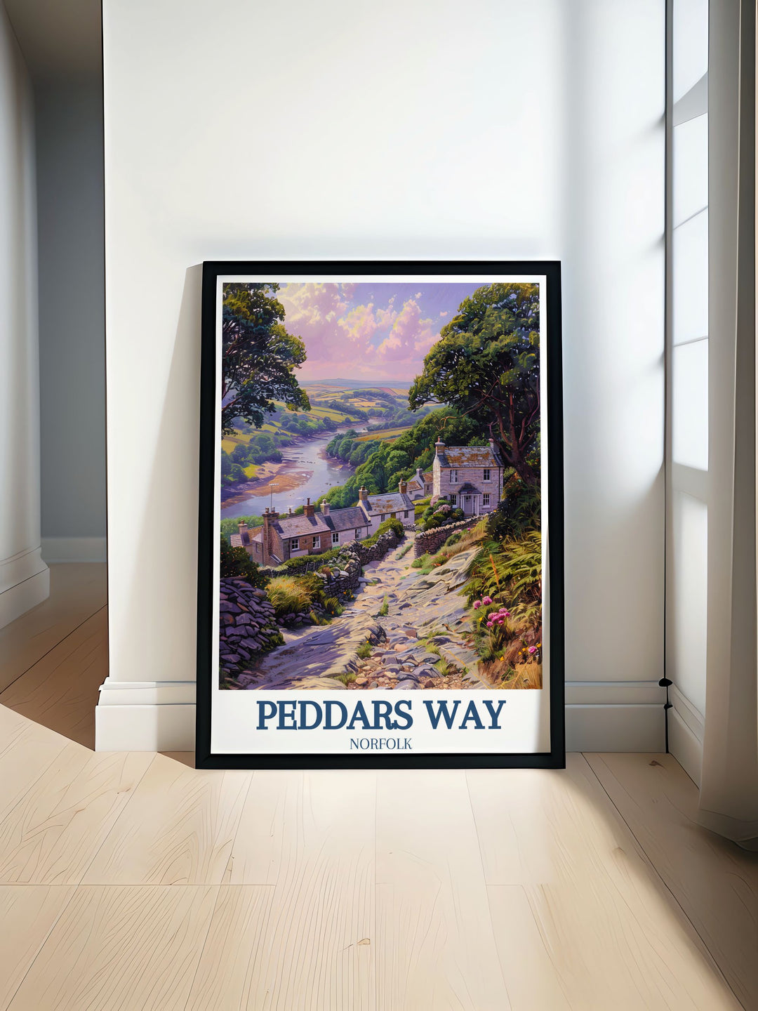 National Park Poster featuring the serene landscapes of Norfolk Broads and the Santon Downham River perfect for modern home decor capturing the tranquil beauty of nature and ideal for any living room