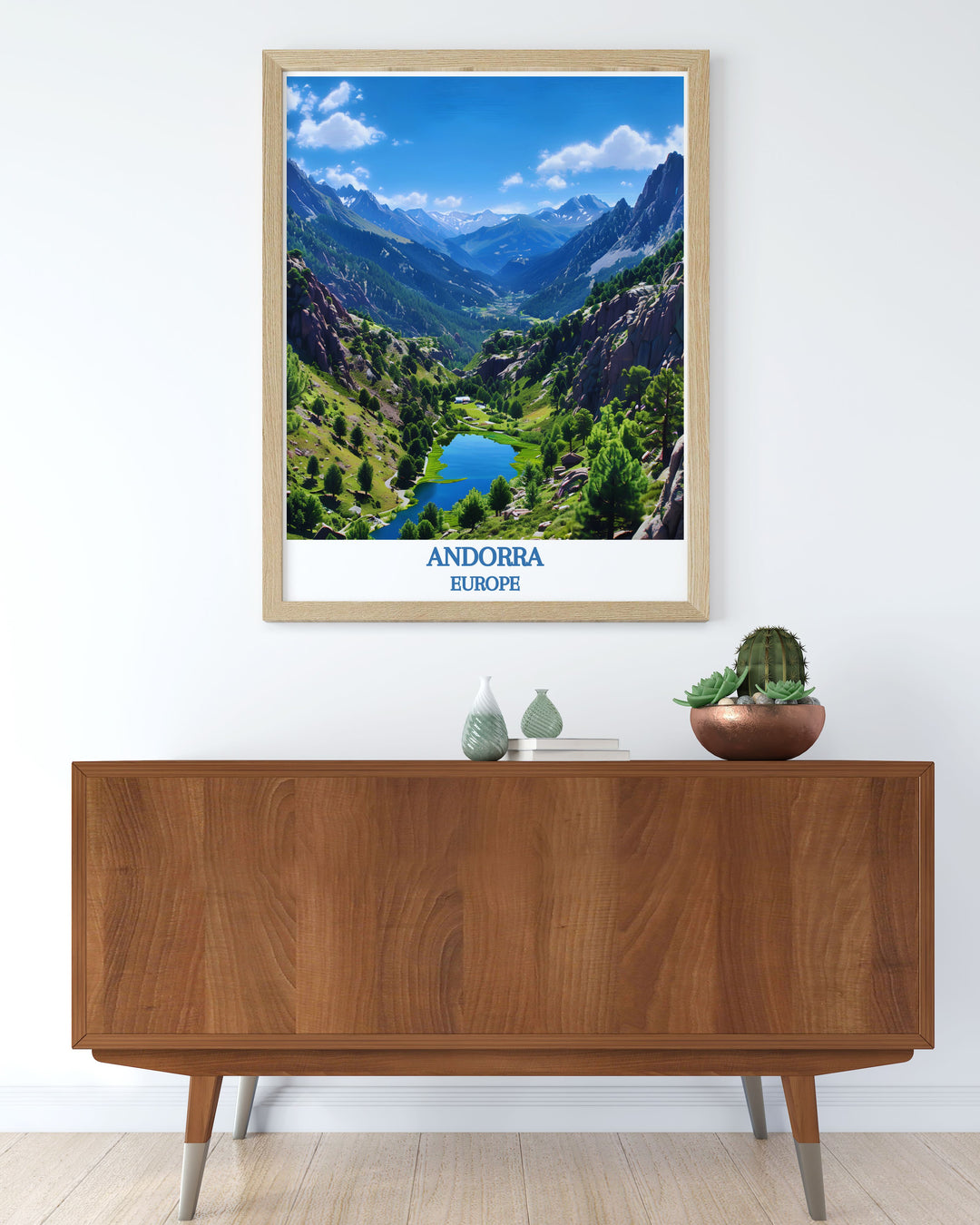Custom print of Andorras Grandvalira ski resort, perfect for decorating a home or remembering a ski trip