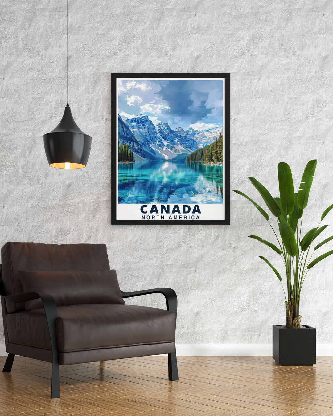 This poster showcases the enchanting landscapes of Banff National Park and the spectacular views of Lake Louise, adding a unique touch of Canadas historical and natural beauty to your living space.