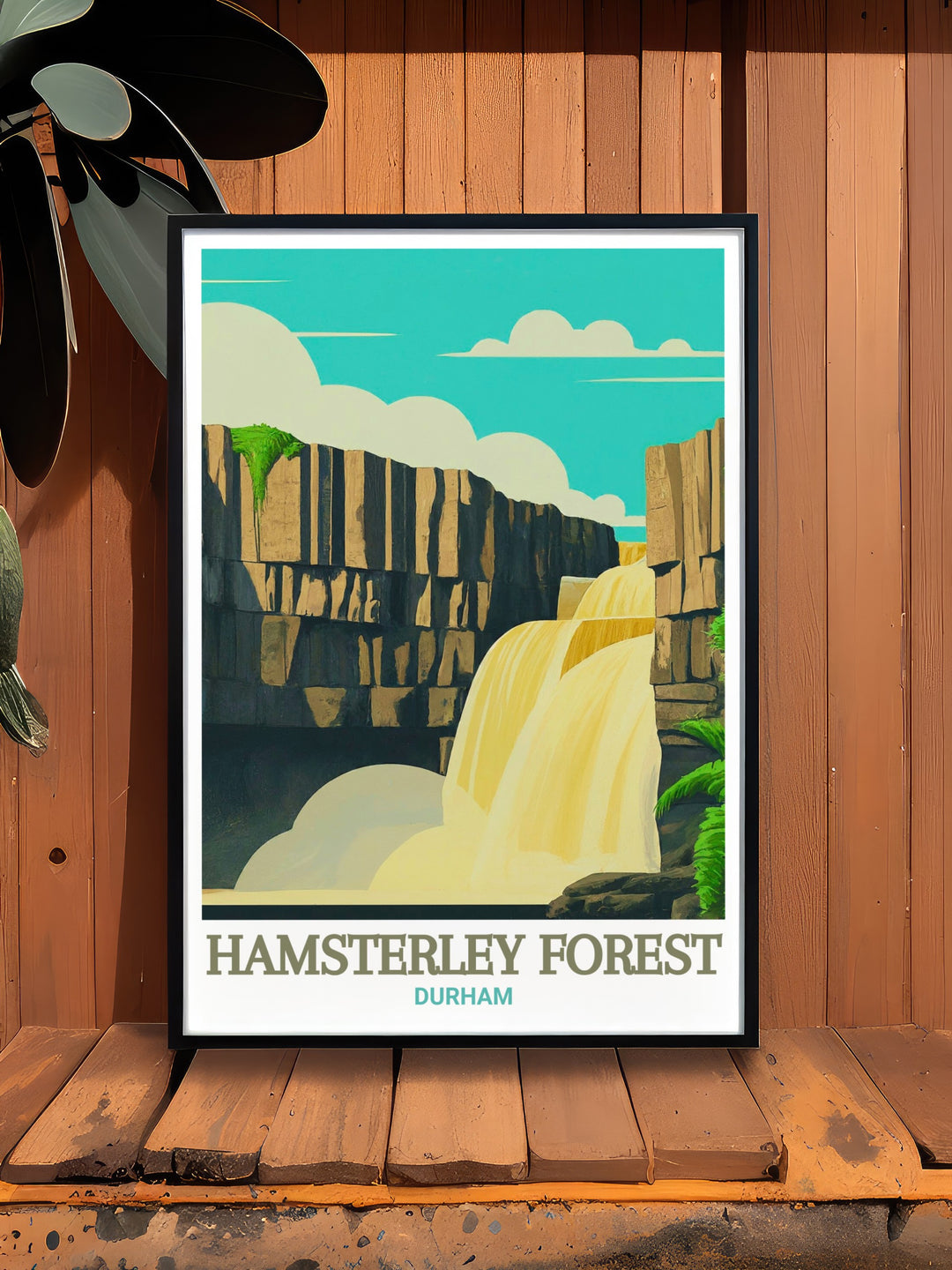 High Force Waterfall artwork featuring the powerful waterfall in the North Pennines makes a beautiful addition to home decor bringing the serene yet dramatic landscape of County Durham into your living space