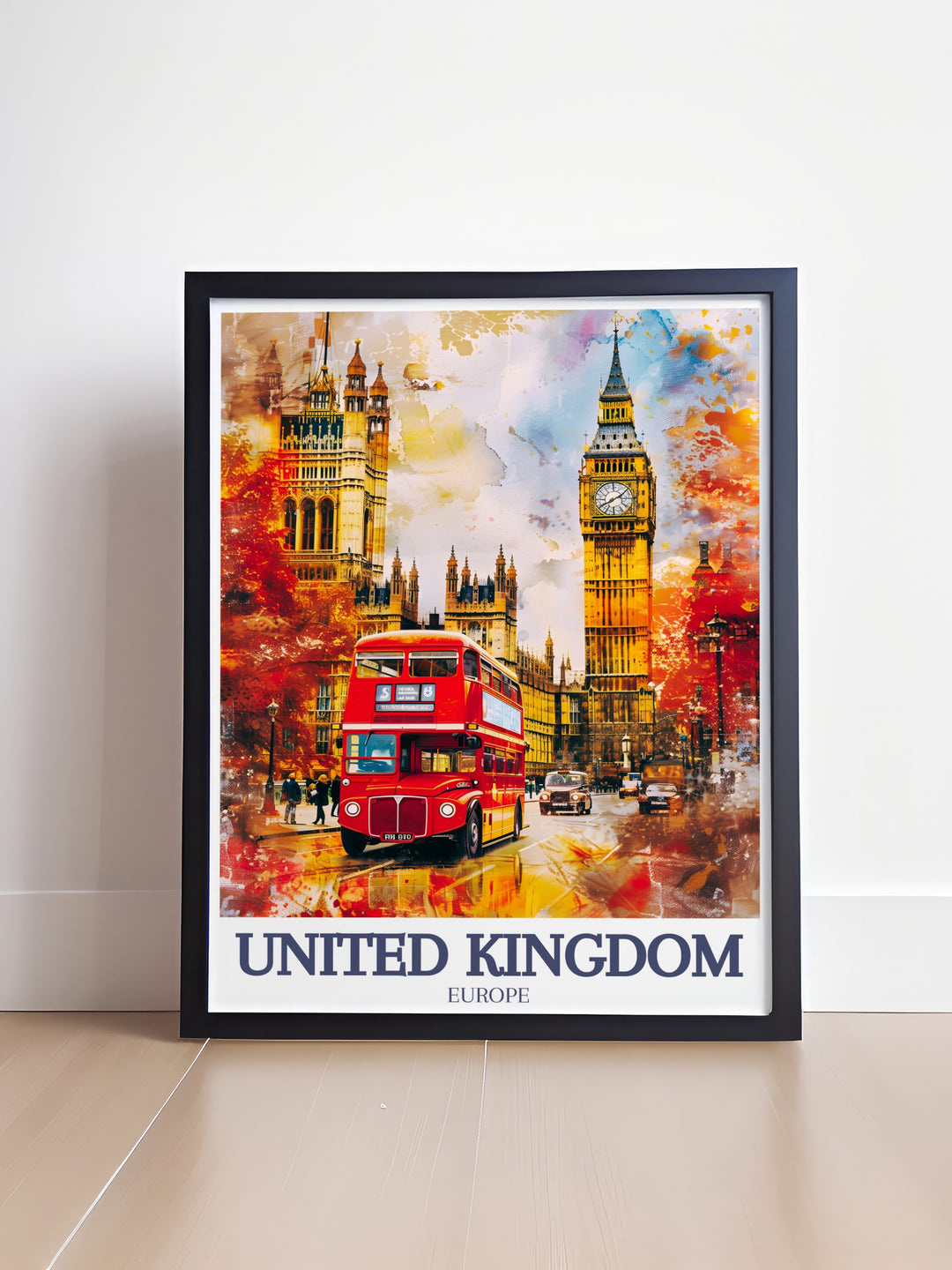 Featuring the iconic Big Ben and Houses of Parliament, this poster brings Londons stunning architecture into your space. Ideal for anyone who loves the city or enjoys British history, this print offers a unique way to display your appreciation for the UK.