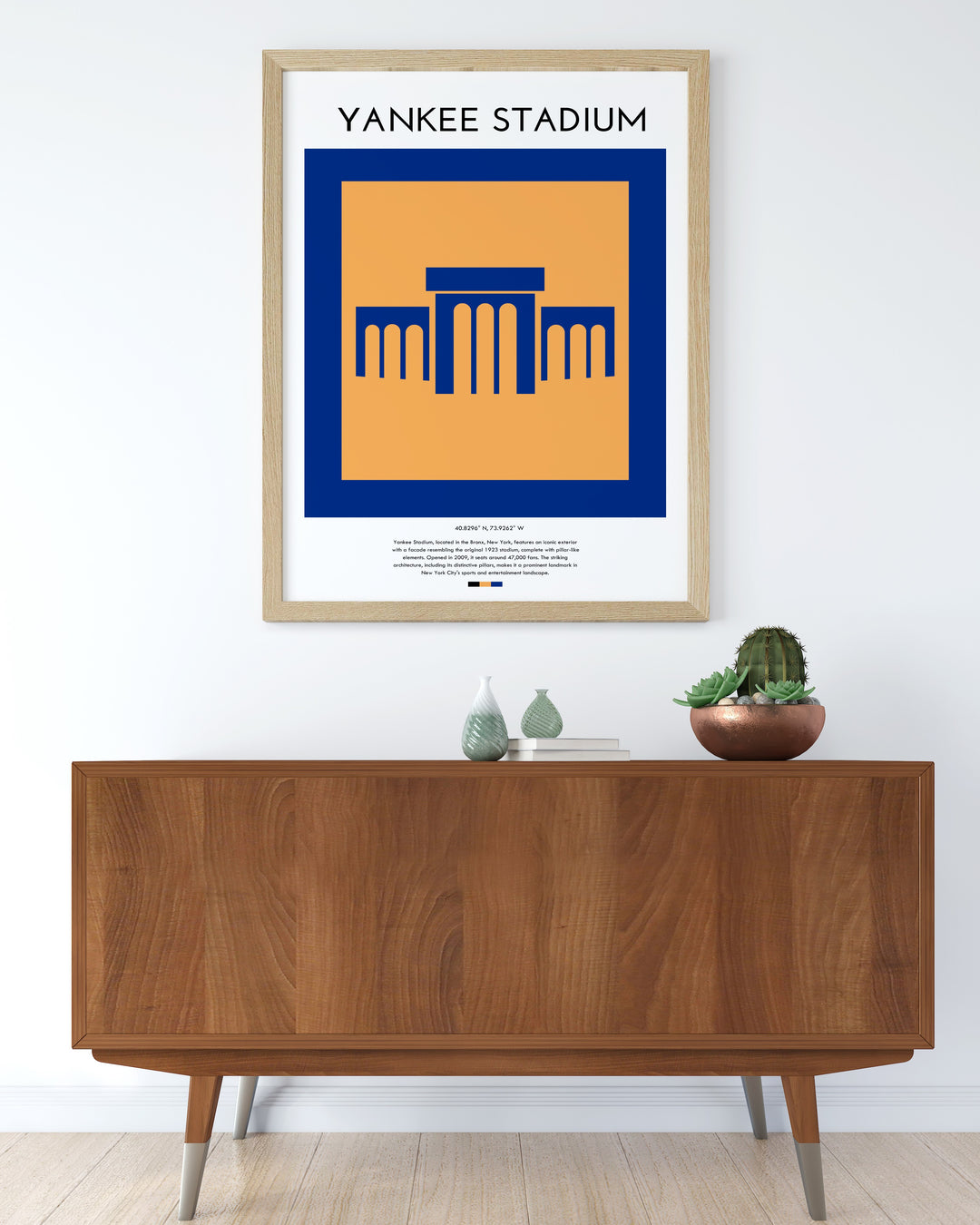 Elegant Yankee Stadium Wall Art piece designed to enhance your living room with a touch of sports history