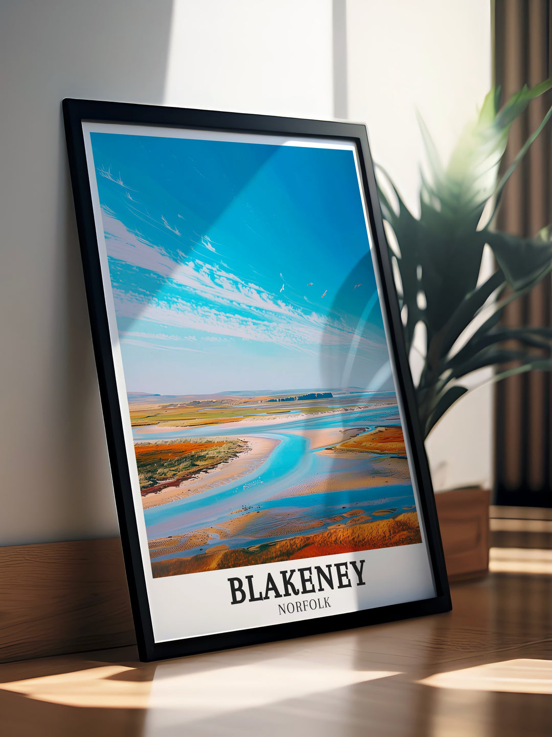 Blakeney Framed Art showcases the natural beauty of the Blakeney National Nature Reserve, featuring stunning coastal landscapes that make this area a must see for travelers. This framed artwork adds a coastal touch to any room.